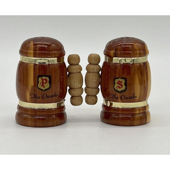 Unbranded Other - Vintage The Ozarks Souvenir Wood Beer Stein Shaped Salt & Pepper Shakers